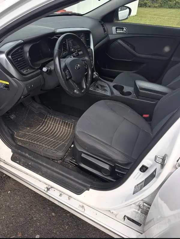Kia Fahrerseite vorher: Matte voller Sand und Laub